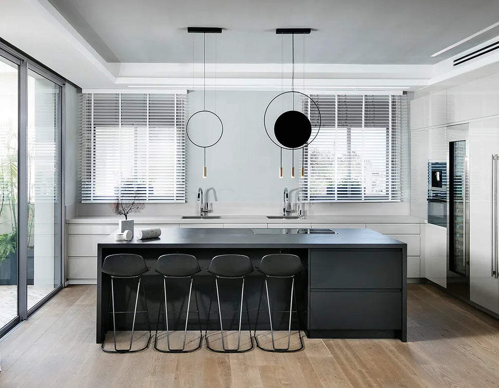 Suspension lamp Revolta REV_3635R Black / Satin gold - White canopy