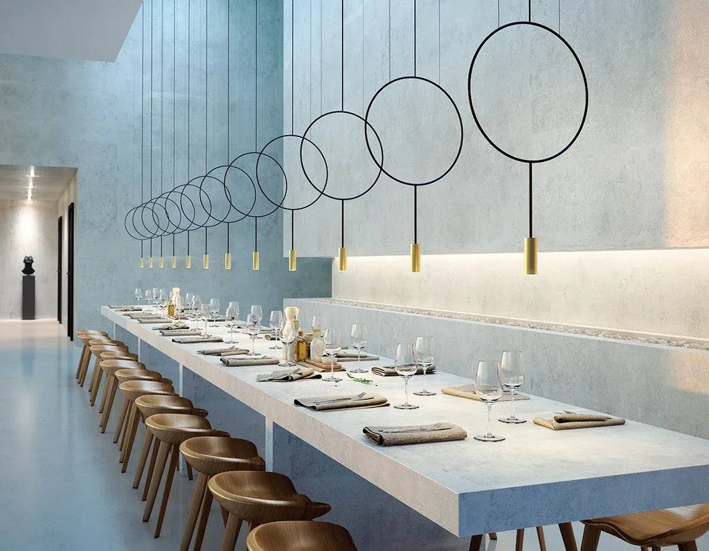 Suspension lamp Revolta REV_3635R Black / Satin gold - White canopy