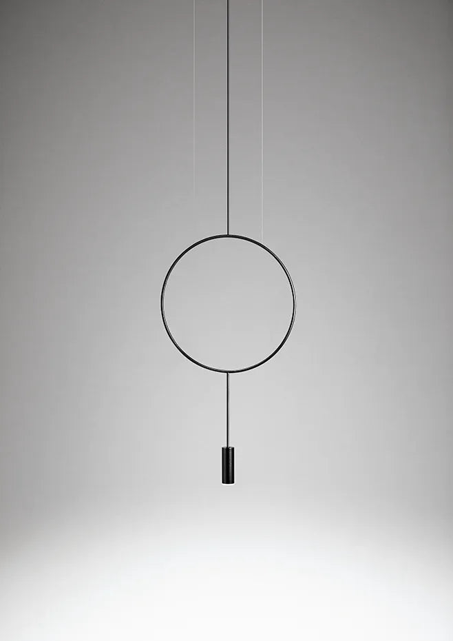 Suspension lamp Revolta REV_3635R Black / Satin gold - White canopy