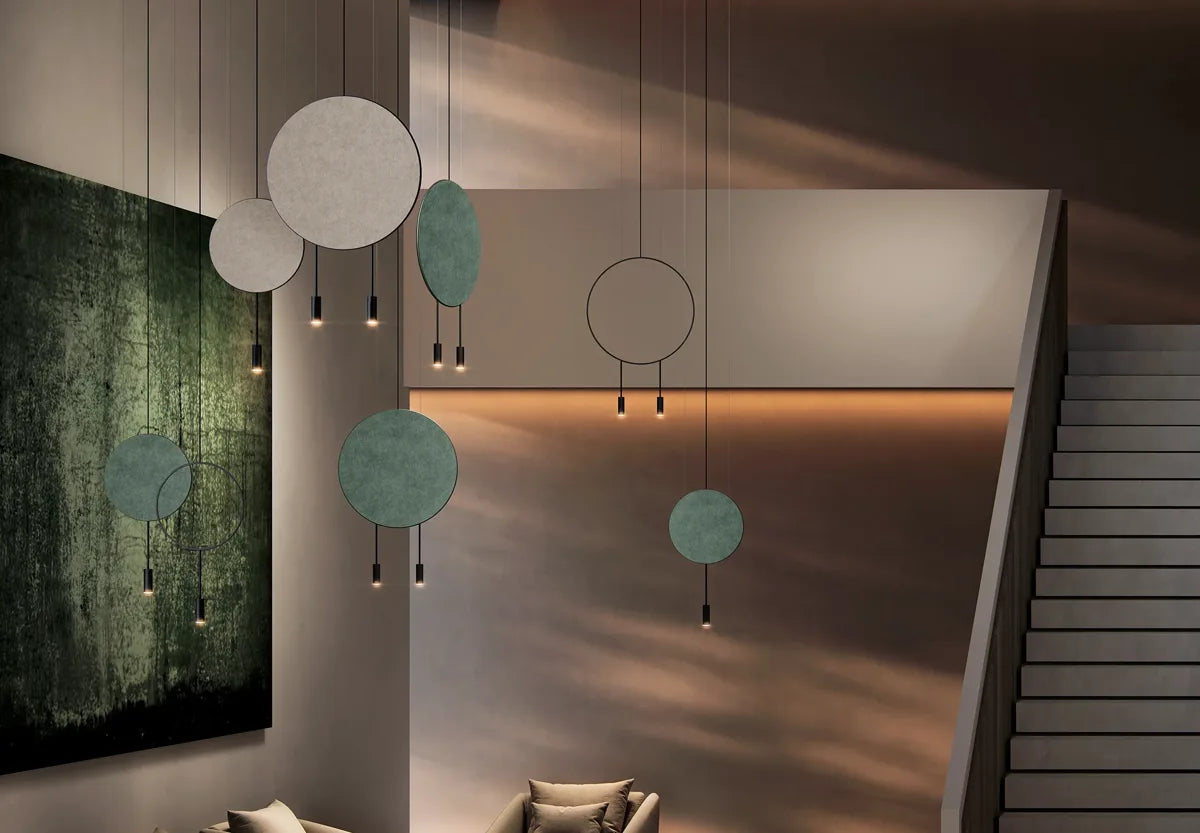 Suspension lamp Revolta REV_3635R Black / Satin gold - White canopy