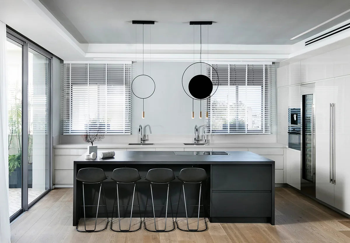 Suspension lamp Revolta REV_3635R Black / Satin gold - White canopy