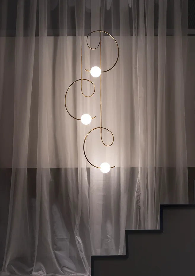 Suspension lamp Loop LOO_4125R Black - White canopy