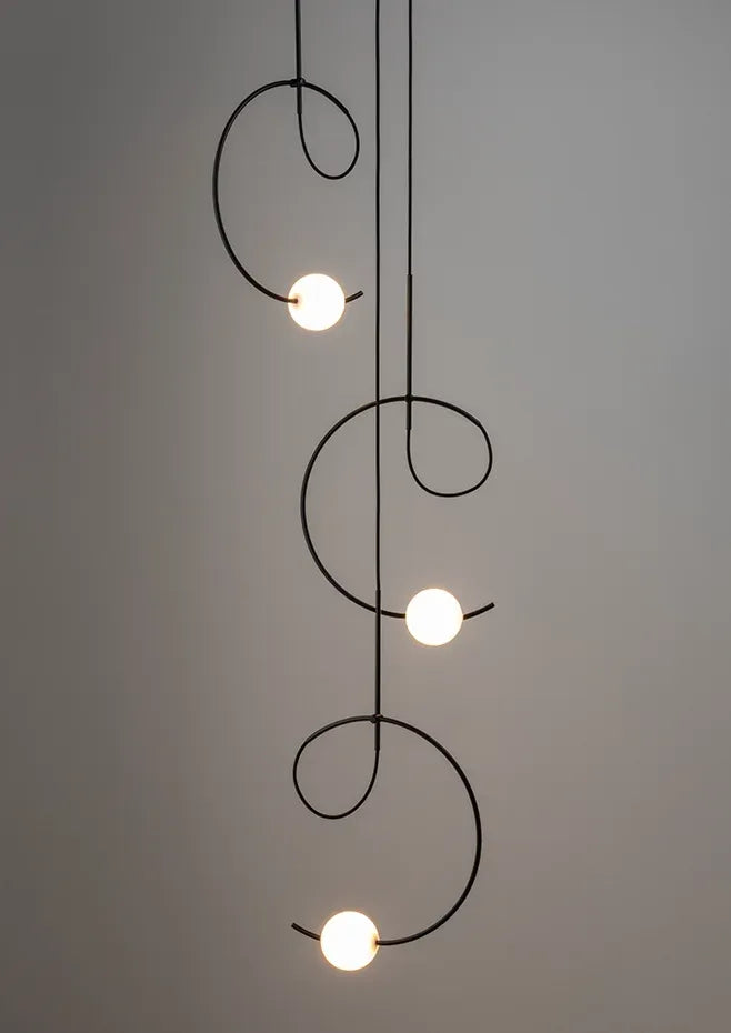 Suspension lamp Loop LOO_4125R Black - White canopy