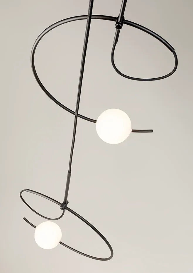 Suspension lamp Loop LOO_4125R Black - White canopy