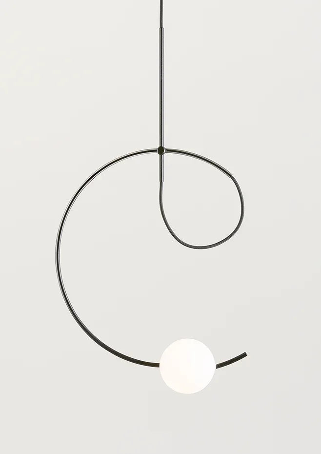 Suspension lamp Loop LOO_4125R Black - White canopy