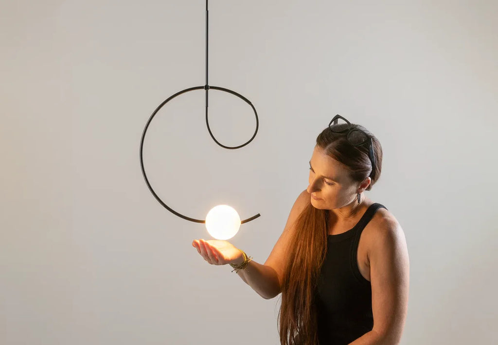 Suspension lamp Loop LOO_4125R Black - White canopy