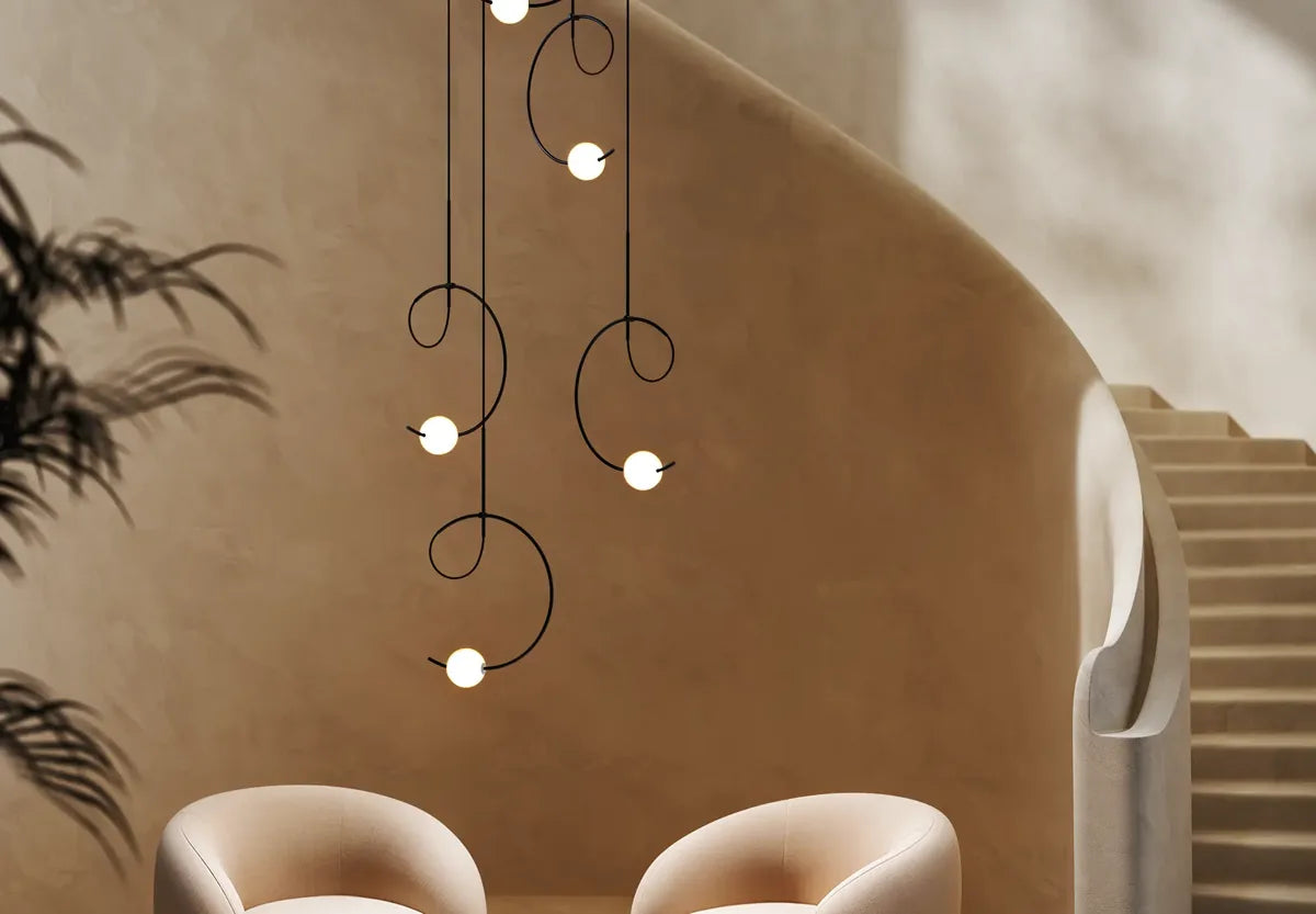 Suspension lamp Loop LOO_4125R Black - White canopy