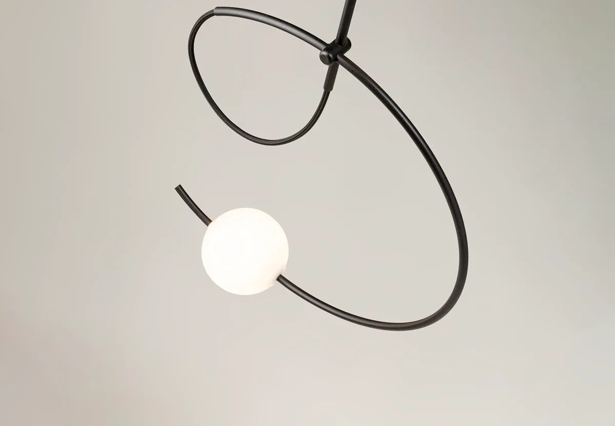 Suspension lamp Loop LOO_4125R Black - White canopy