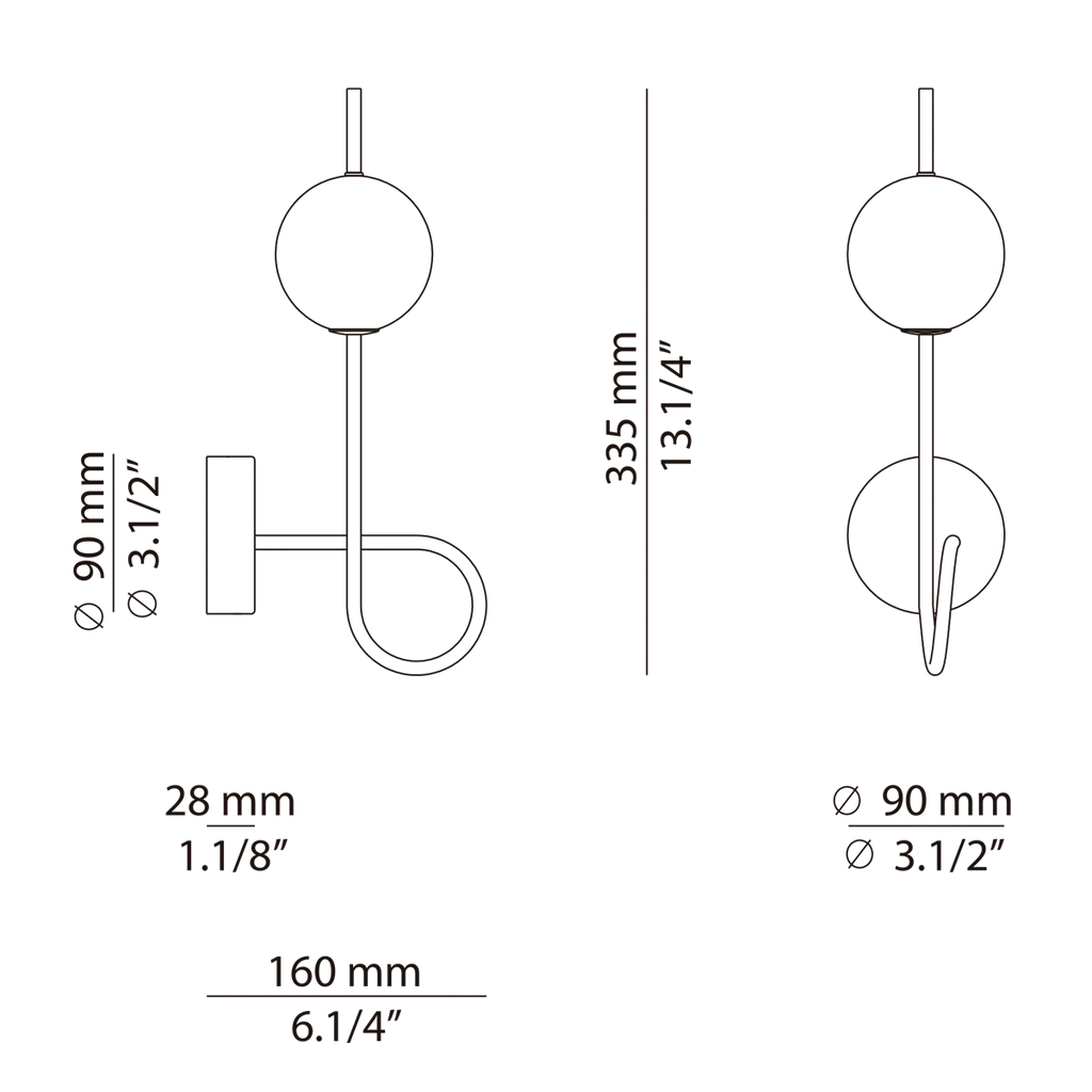 Wall light Loop LOO_4120 Black