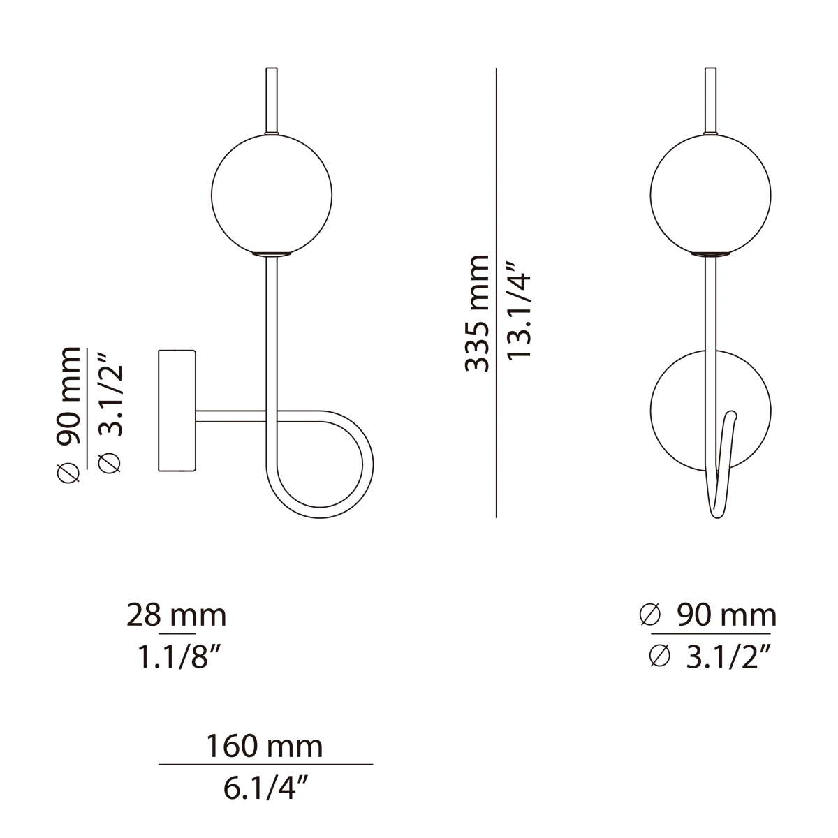 Wall light Loop LOO_4120 Black