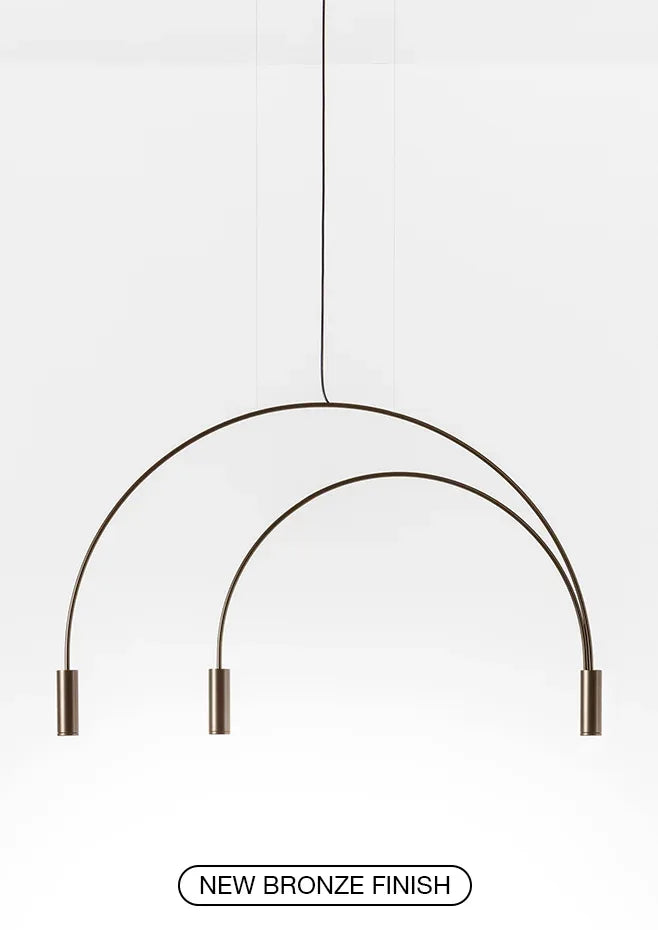 Suspension lamp Volta VOL_3536S Black / Satin gold - Black canopy
