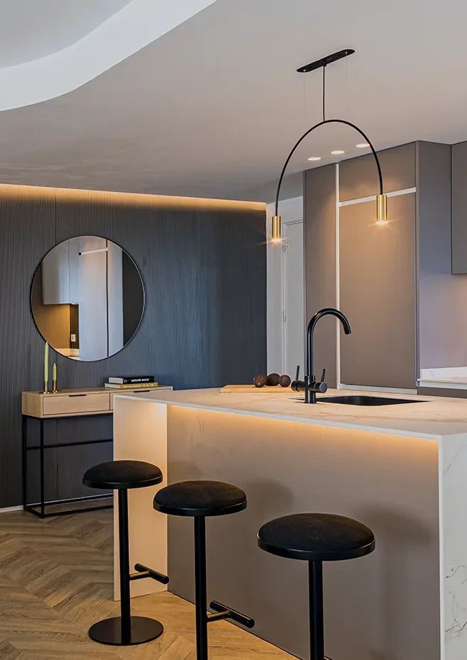 Suspension lamp Volta VOL_3535R Bronze / Bronze - White canopy