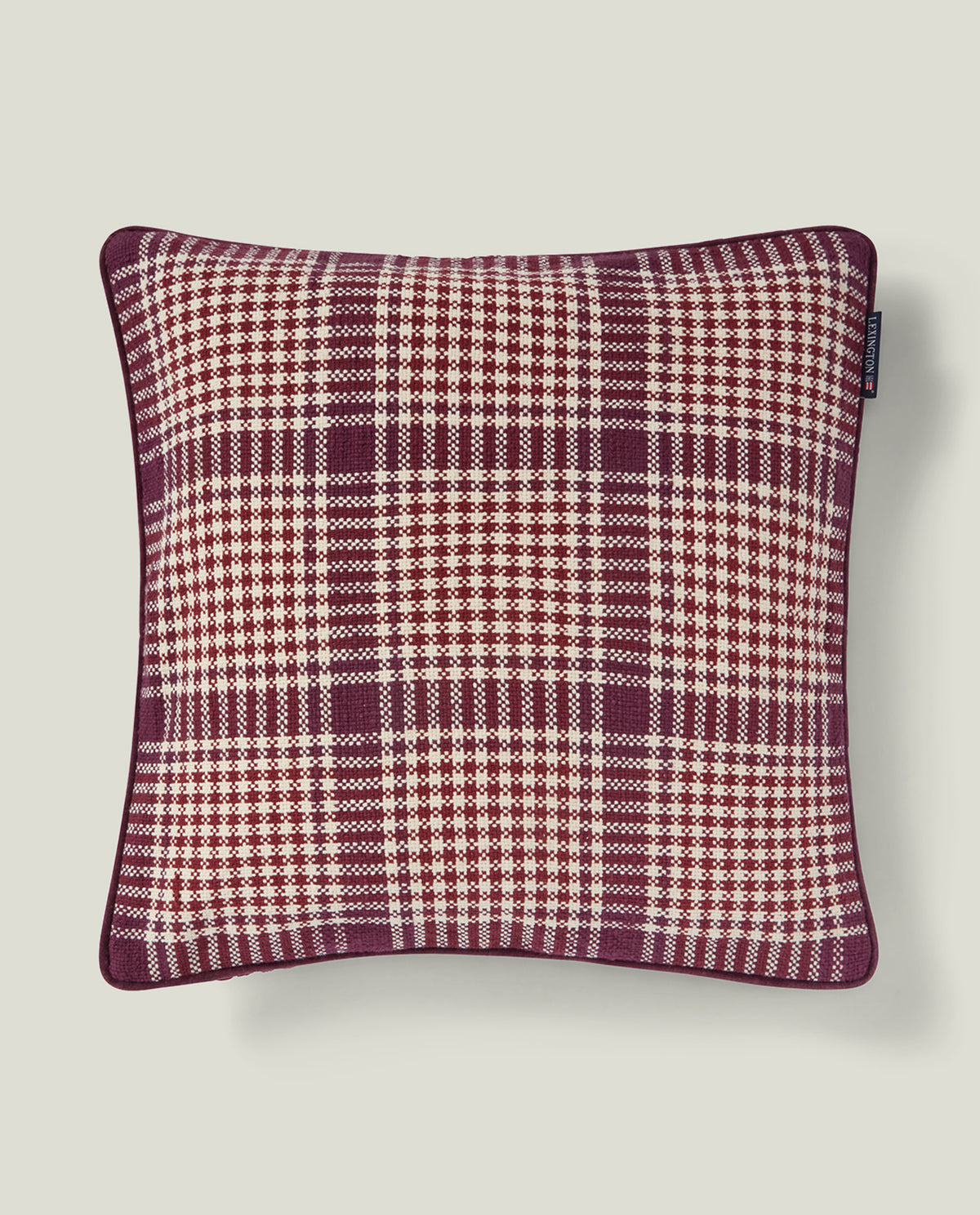 Checked Recycled Cotton Pillow Cover