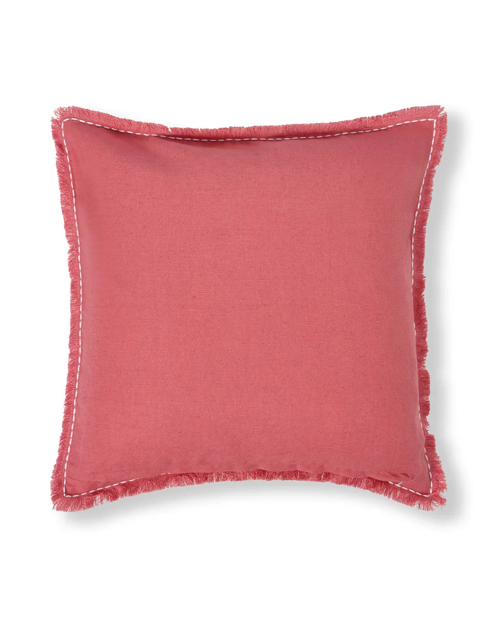 Summer Embroidered Patch Linen/Cotton Pillow Cover