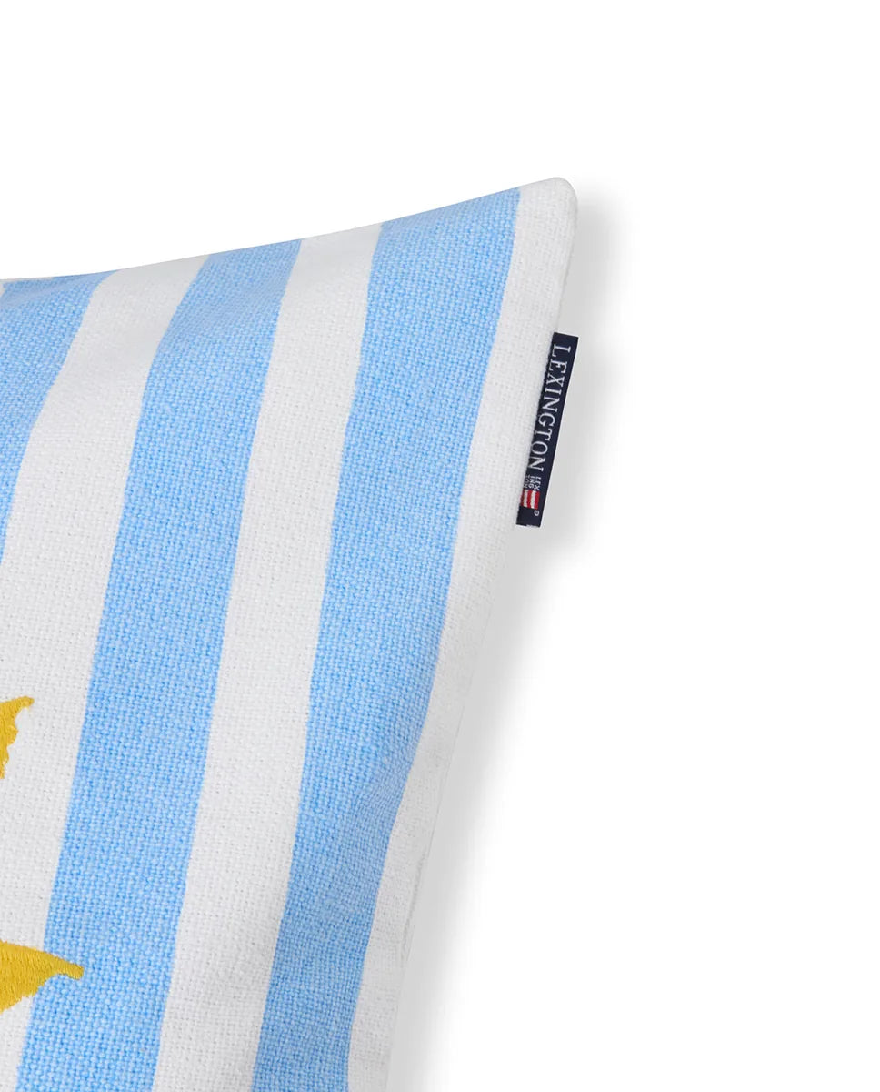 Printed Stripe Summer Organic Cotton Pillow Cover