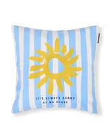 Printed Stripe Summer Organic Cotton Pillow Cover