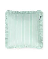 Striped Linen/Cotton Frill Pillow Cover