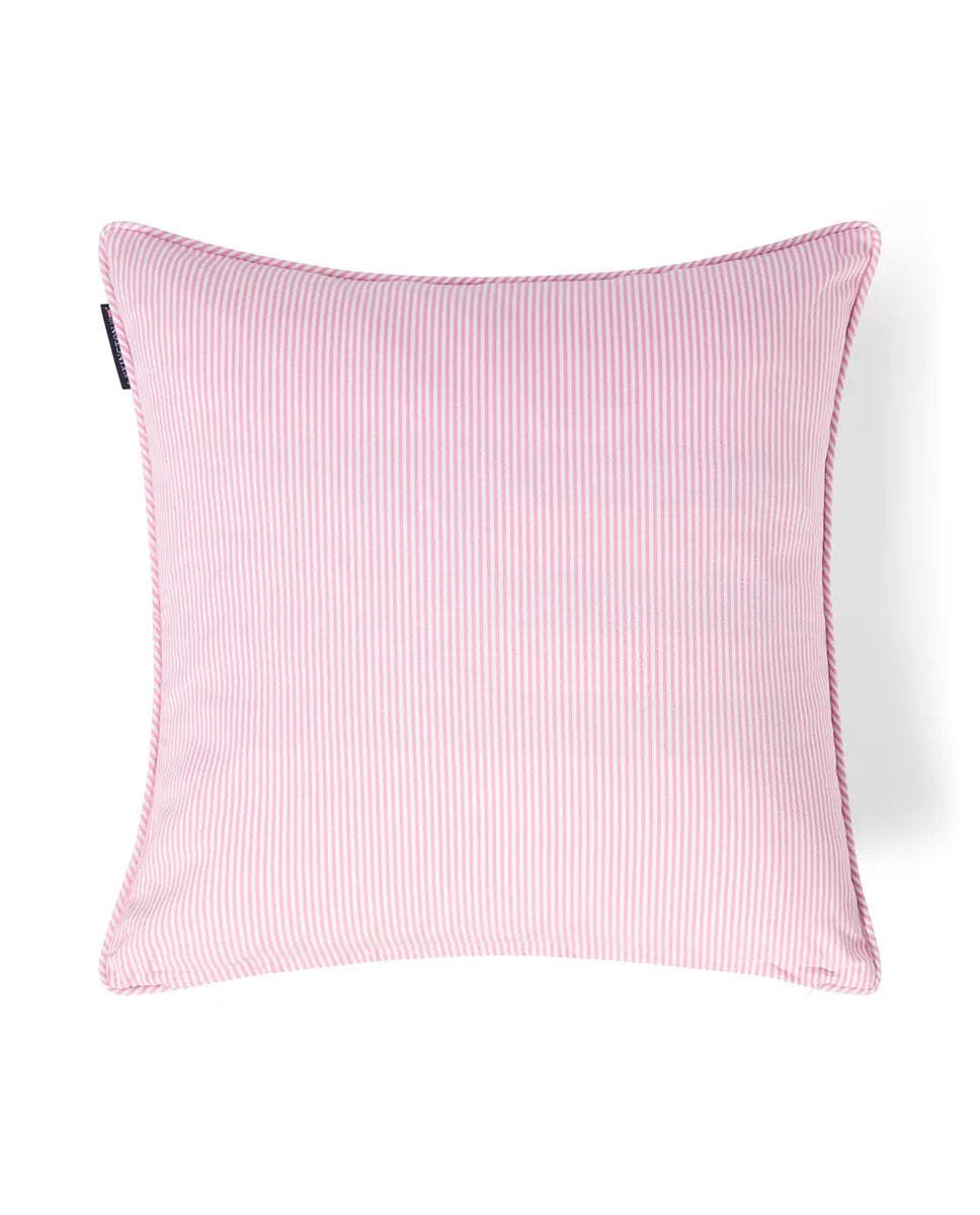 Pink/White Striped Organic Cotton Pillow Cover