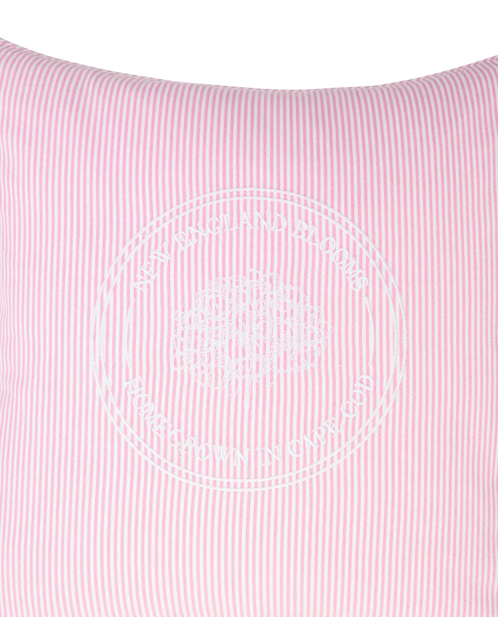 Pink/White Striped Organic Cotton Pillow Cover