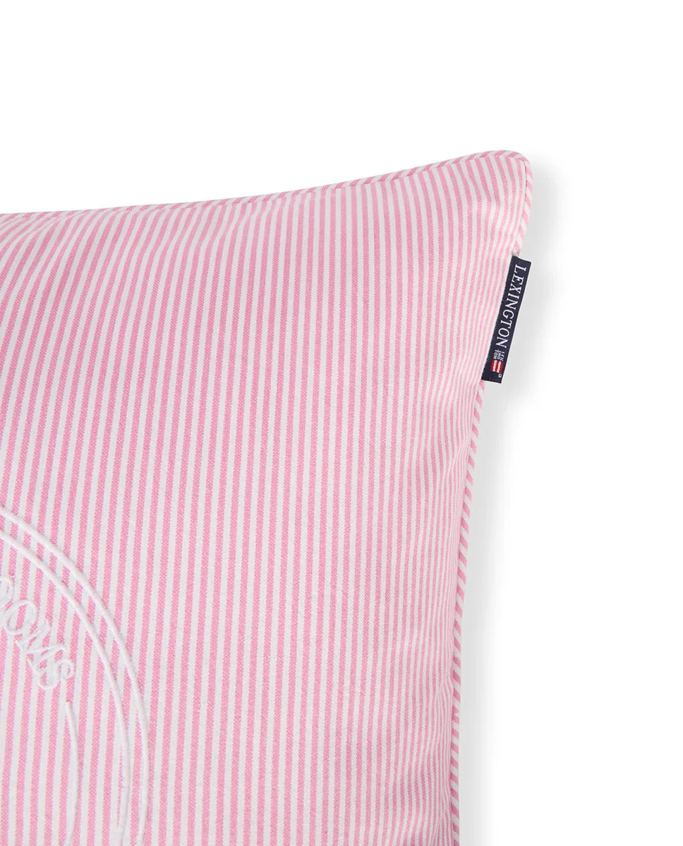 Pink/White Striped Organic Cotton Pillow Cover