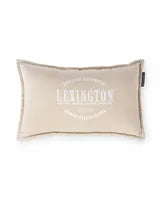 Beige Logo Organic Cotton Velvet 50x30 Pillow