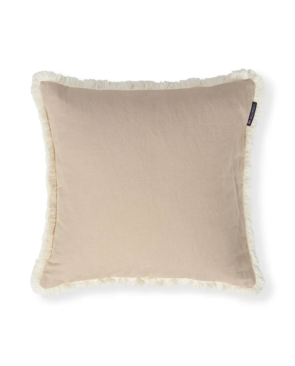 Linen/Cotton Fringe Pillow Cover