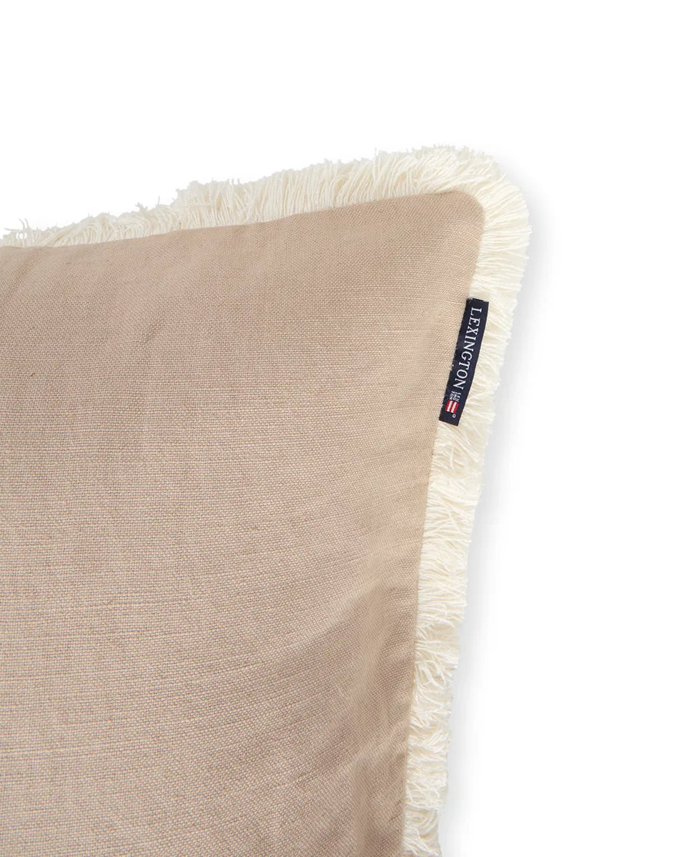 Linen/Cotton Fringe Pillow Cover