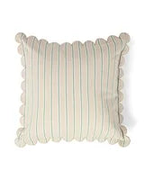 Striped Organic Cotton Scallop Wing Pillow Cover