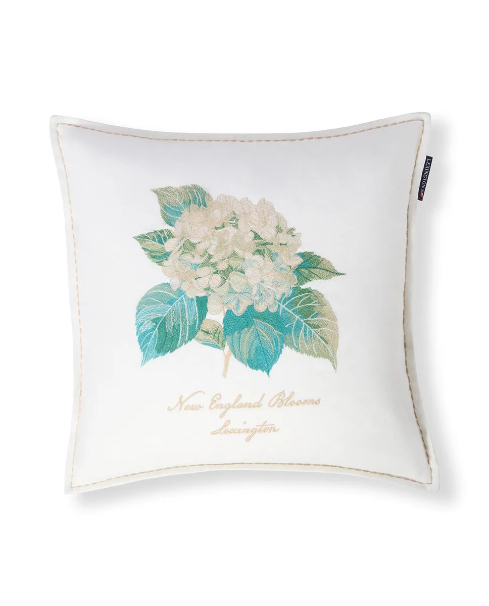 Floral Embroidered Linen/Cotton Pillow Cover