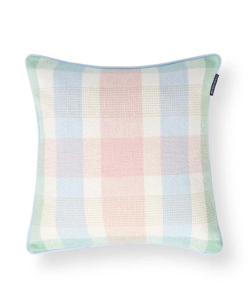 Multi Checked Recycled Cotton Pillow Cover