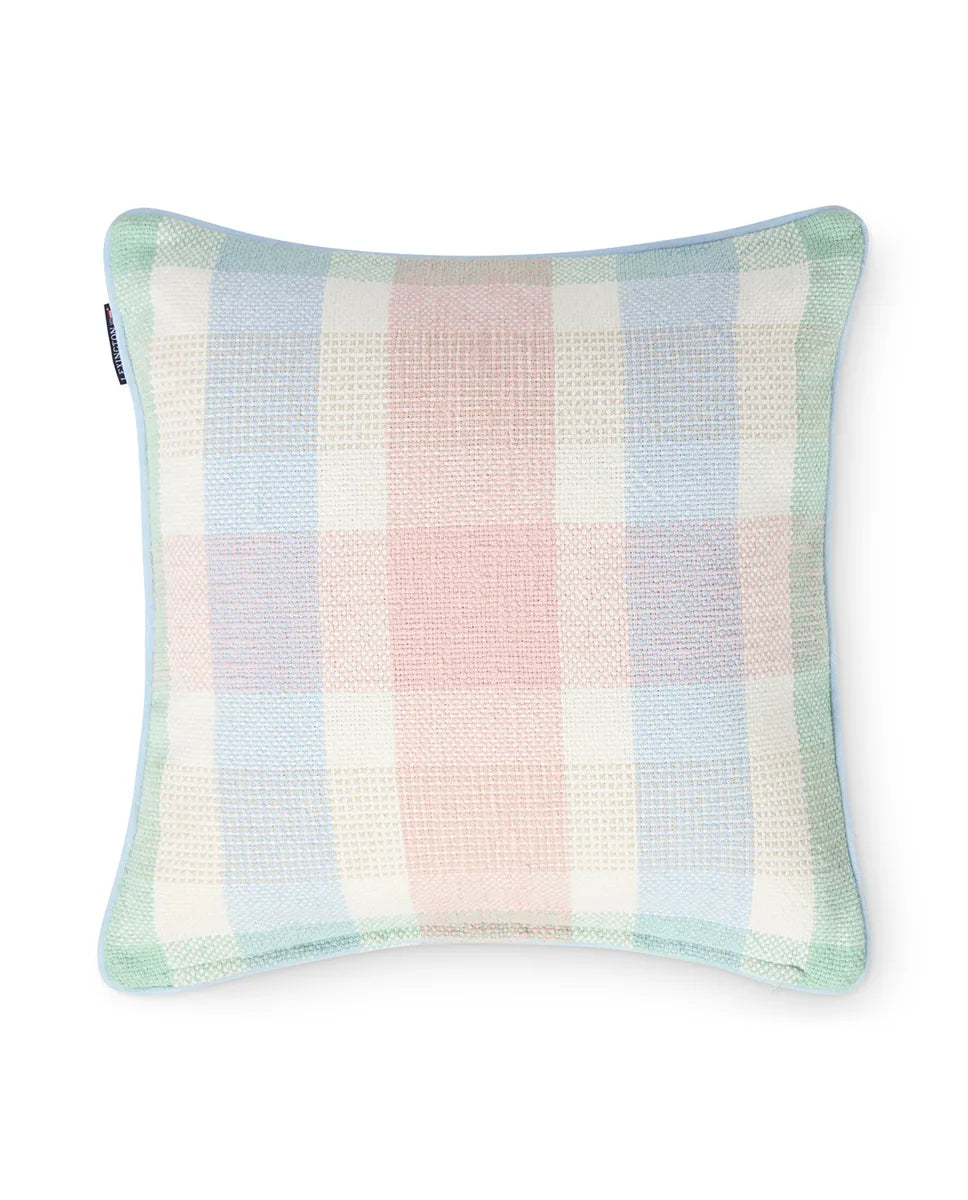 Multi Checked Recycled Cotton Pillow Cover