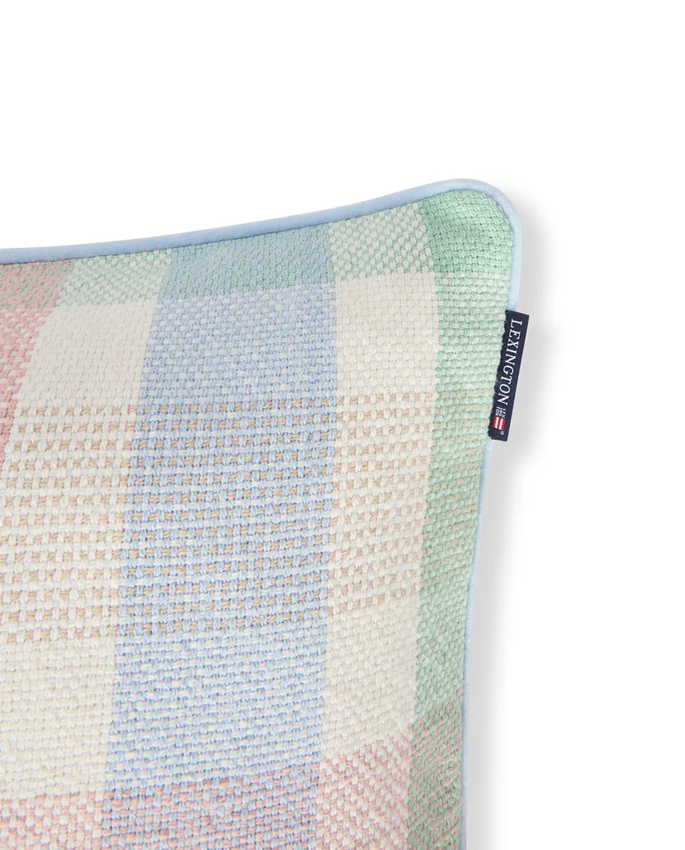 Multi Checked Recycled Cotton Pillow Cover