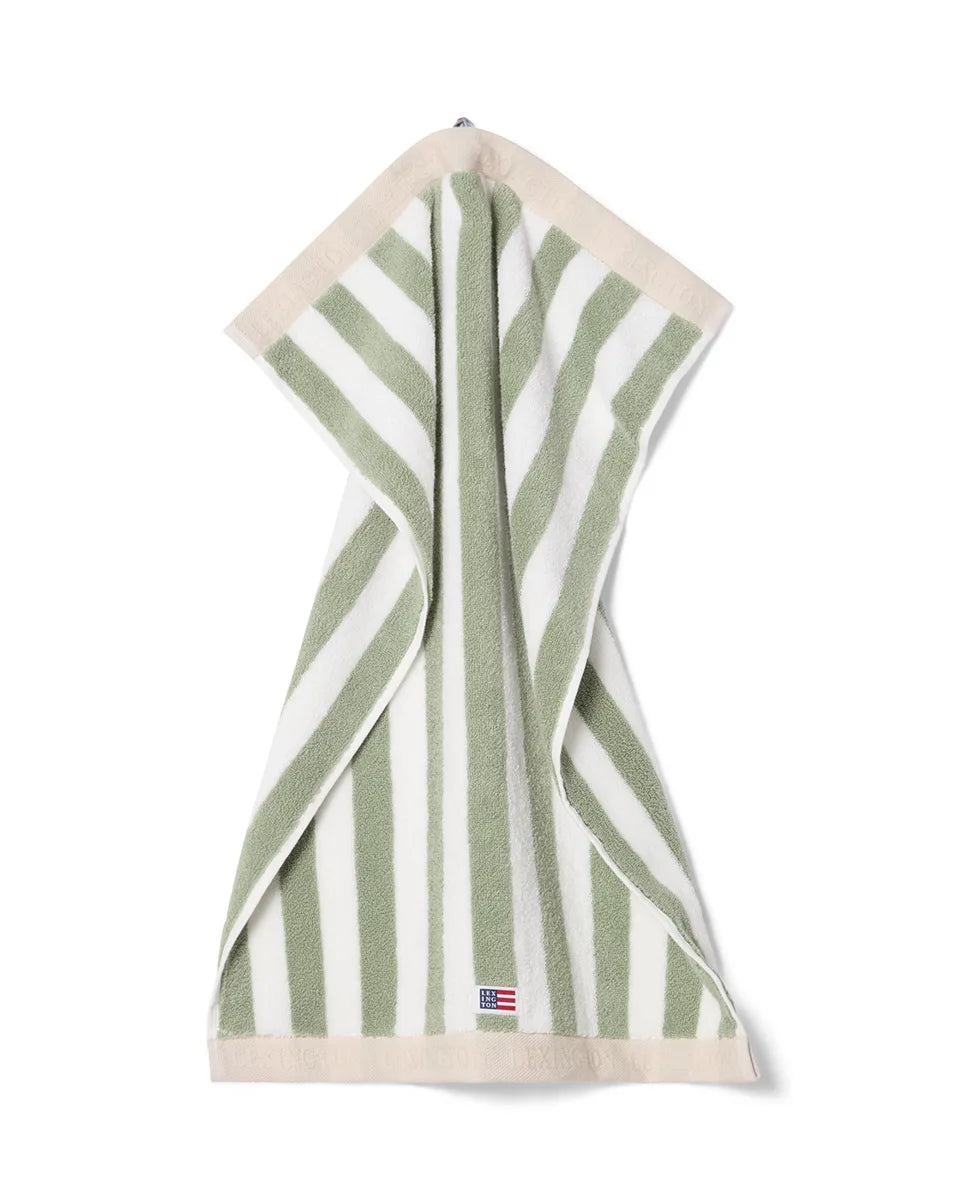 Block Striped Towel Vintage Green/White/Moonbeam
