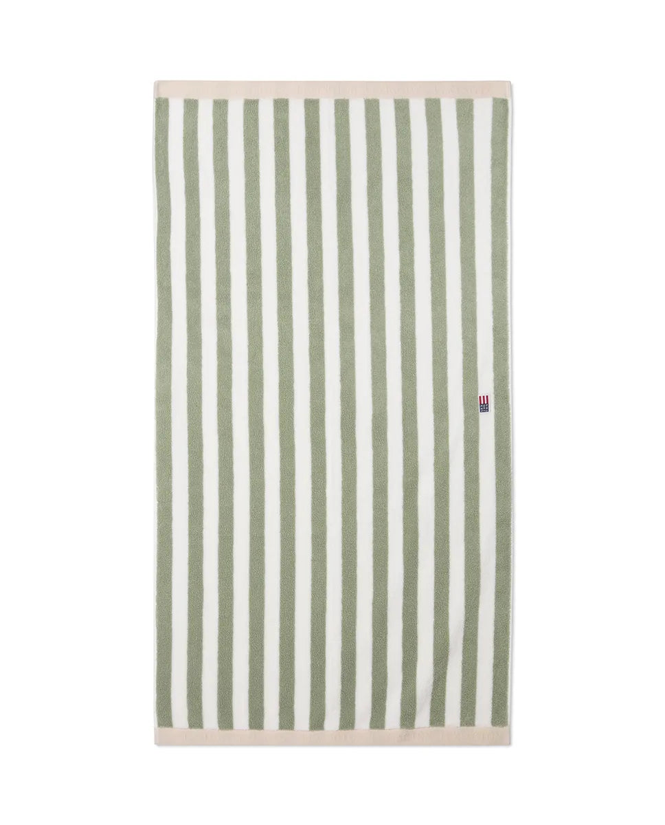 Block Striped Towel Vintage Green/White/Moonbeam