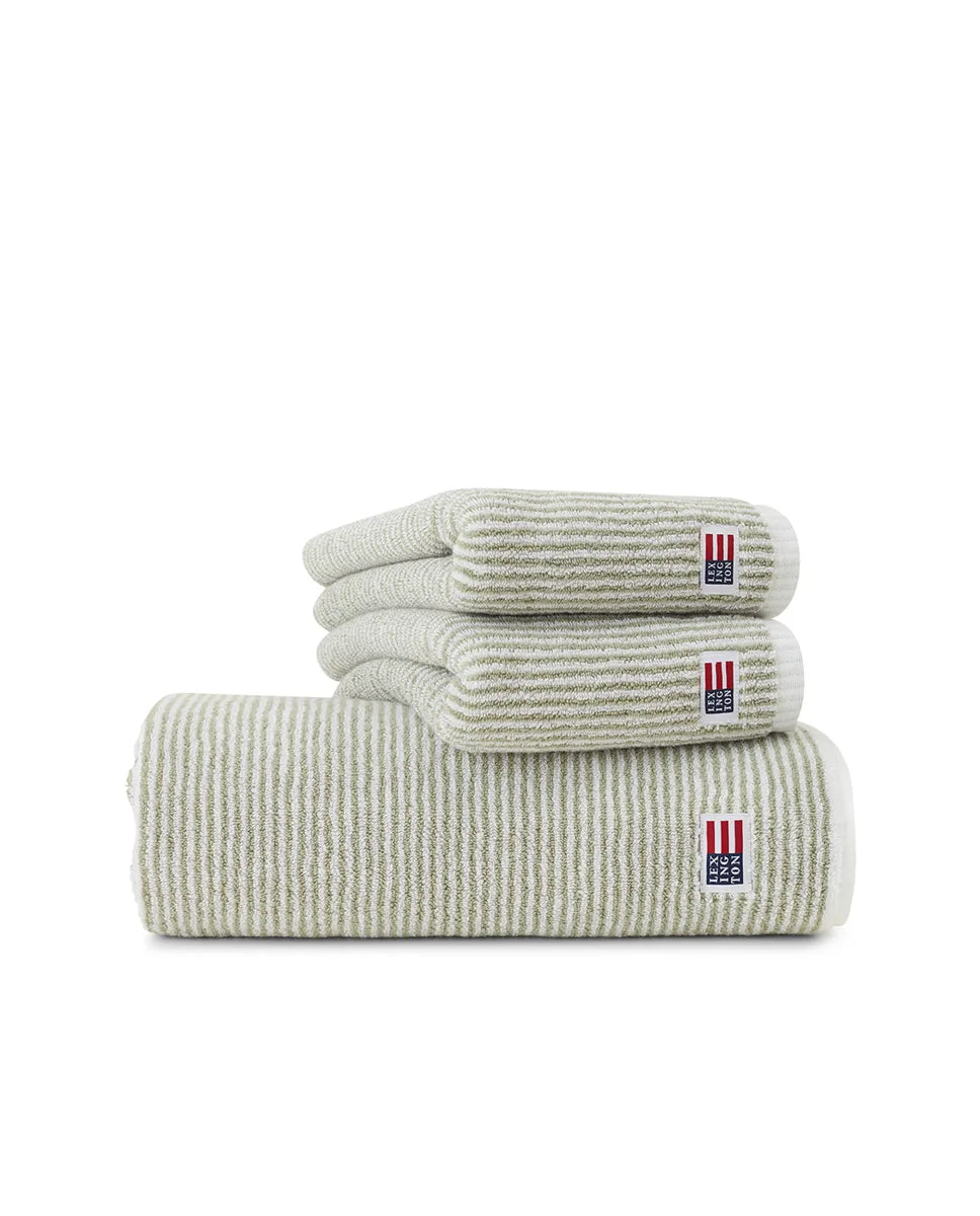Original Towel White/Vintage Green Striped
