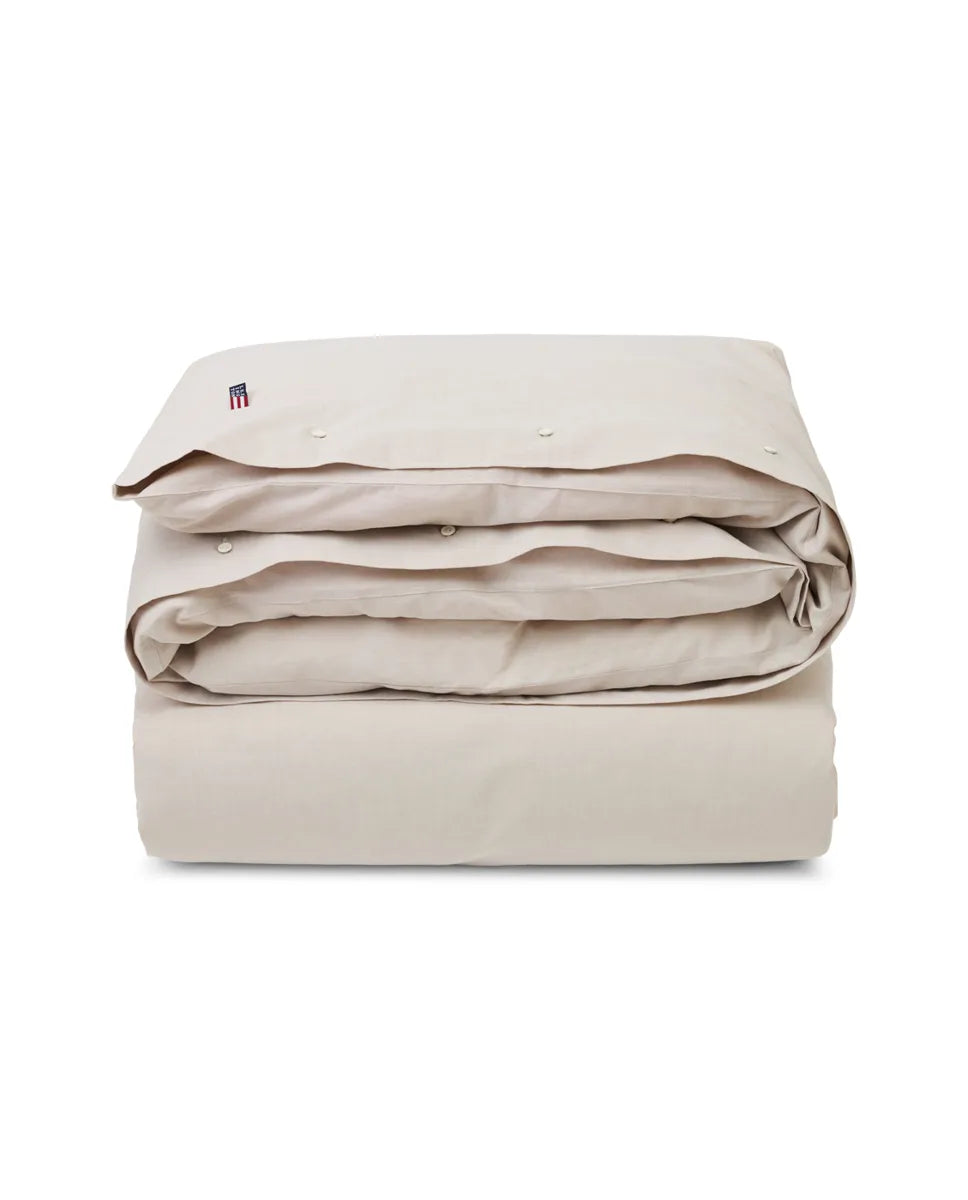 Pin Point Beige Cotton Duvet Cover