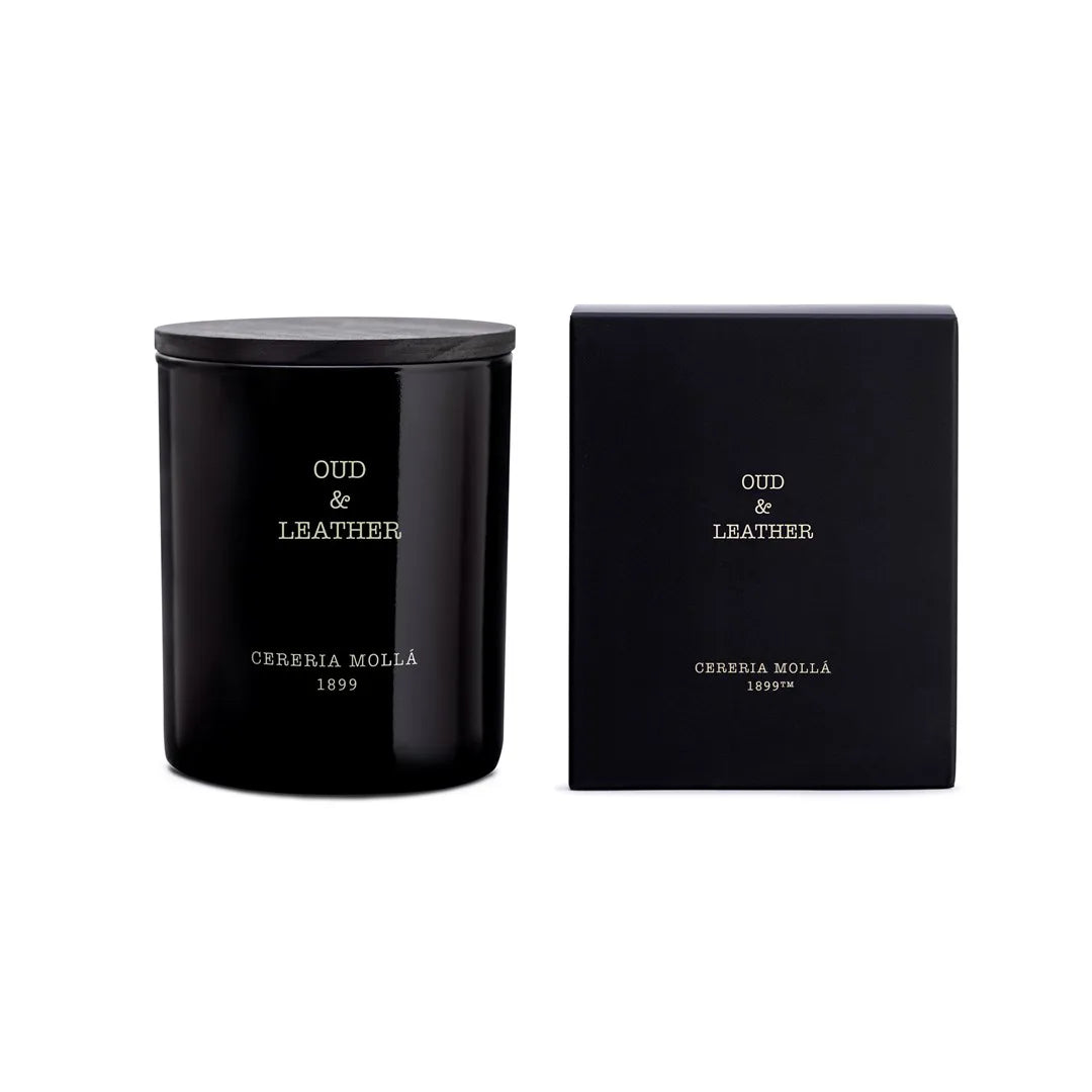 CERERIA MOLLA Świeca Premium 230gr. Oud and Leather