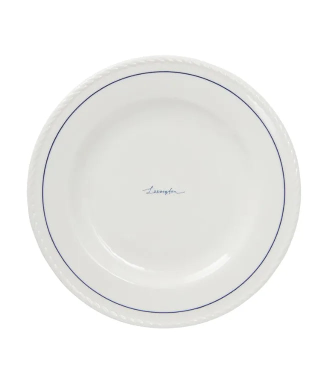 Talerz śniadaniowy Lexington porcelain dessert plate gift set (set of 4), white/blue Lexington