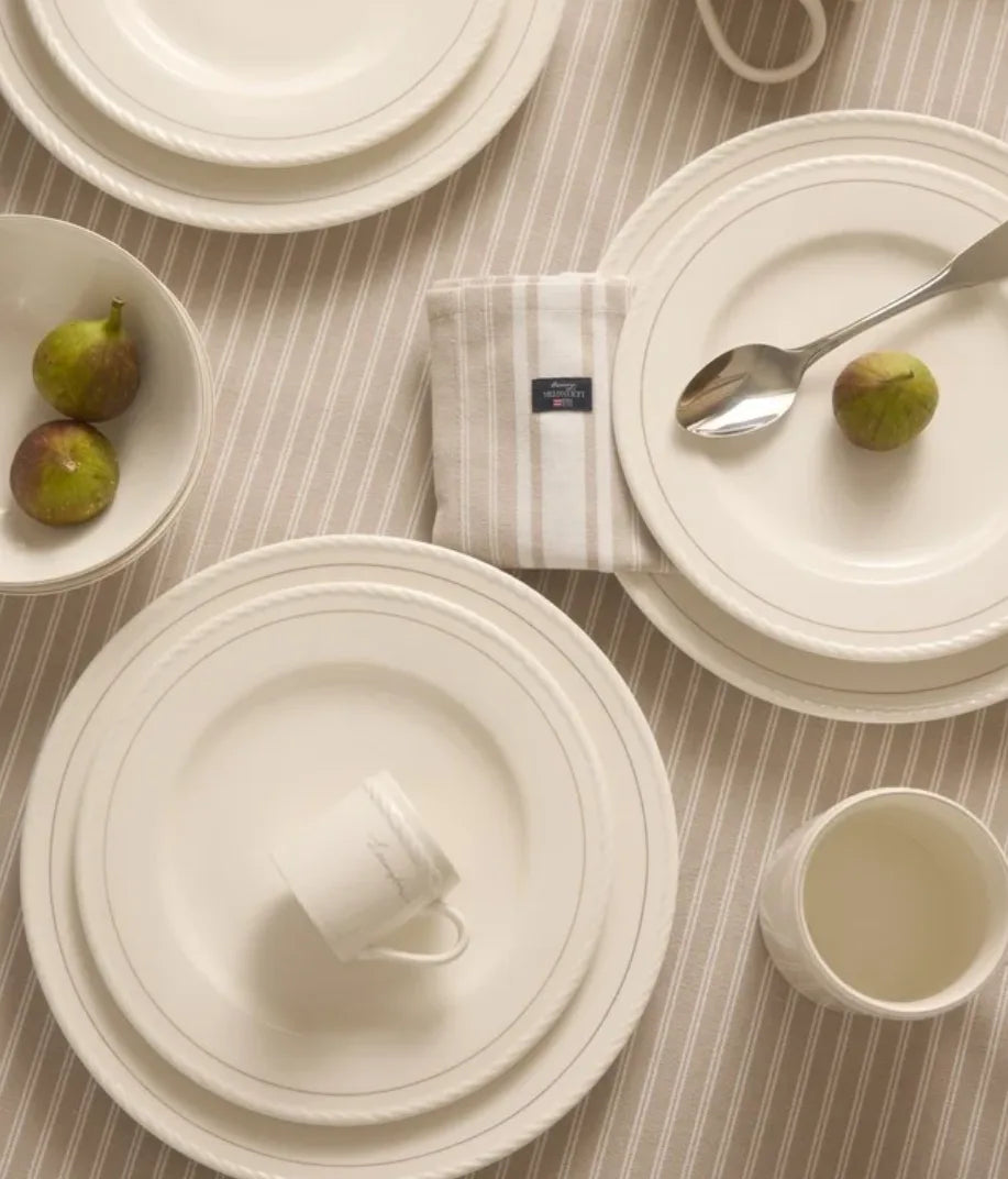 Talerz obiadowy Lexington porcelain dinner plate gift set (set of 4), white/blue Lexington
