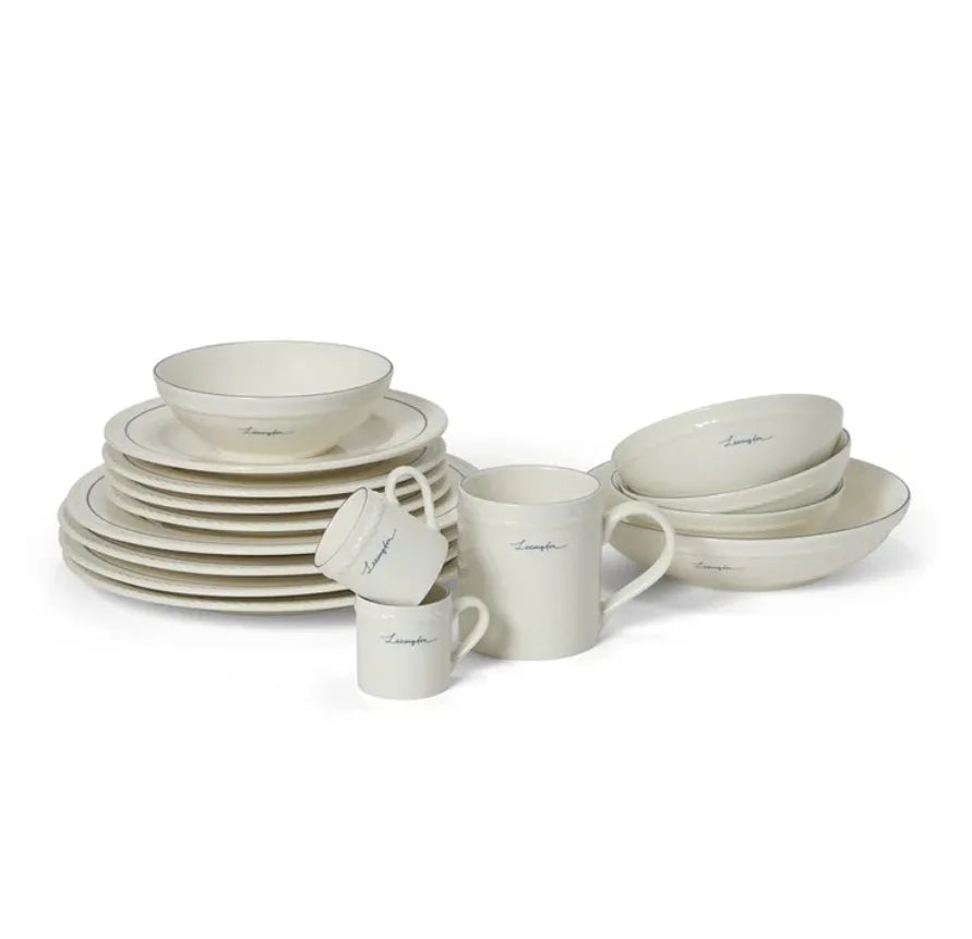 Talerz obiadowy Lexington porcelain dinner plate gift set (set of 4), white/blue Lexington