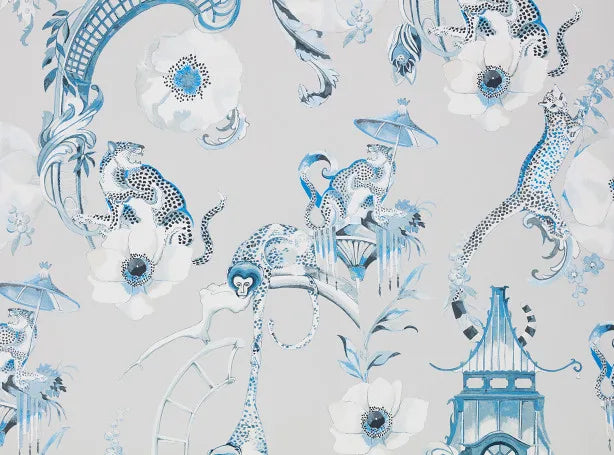 Tapeta Romo Euphoria Wallcovering China Blue Temperley London x Romo