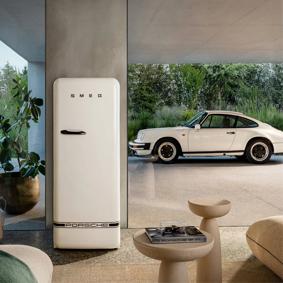 Lodówka FAB28 | Carrara White Porsche x SMEG