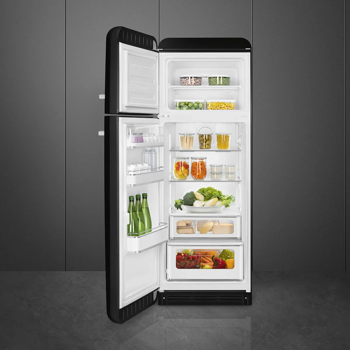 Lodówka wolnostojąca FAB Smeg FAB30LBL6 50's Style Czarny