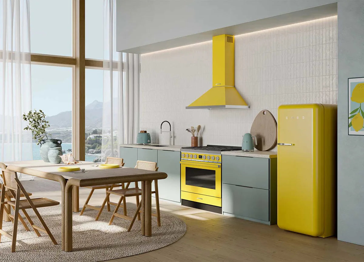 Lodówka wolnostojąca FAB Smeg FAB28RYW6 50's Style Żółty