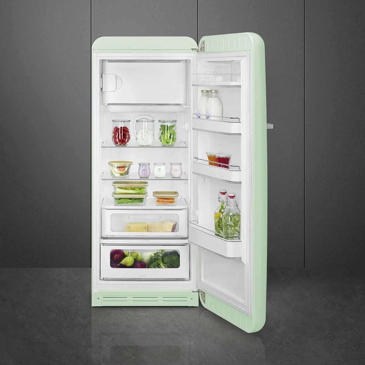 Lodówka wolnostojąca FAB Smeg FAB28RPG6 50's Style Pastelowa zieleń
