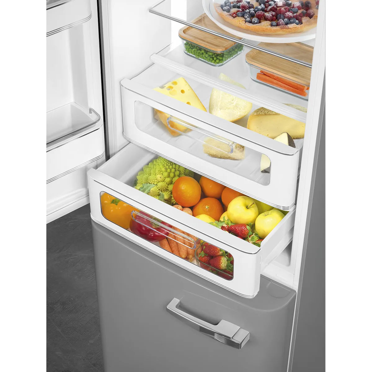 Lodówka wolnostojąca FAB Smeg FAB32LSV6 50's Style Srebrny