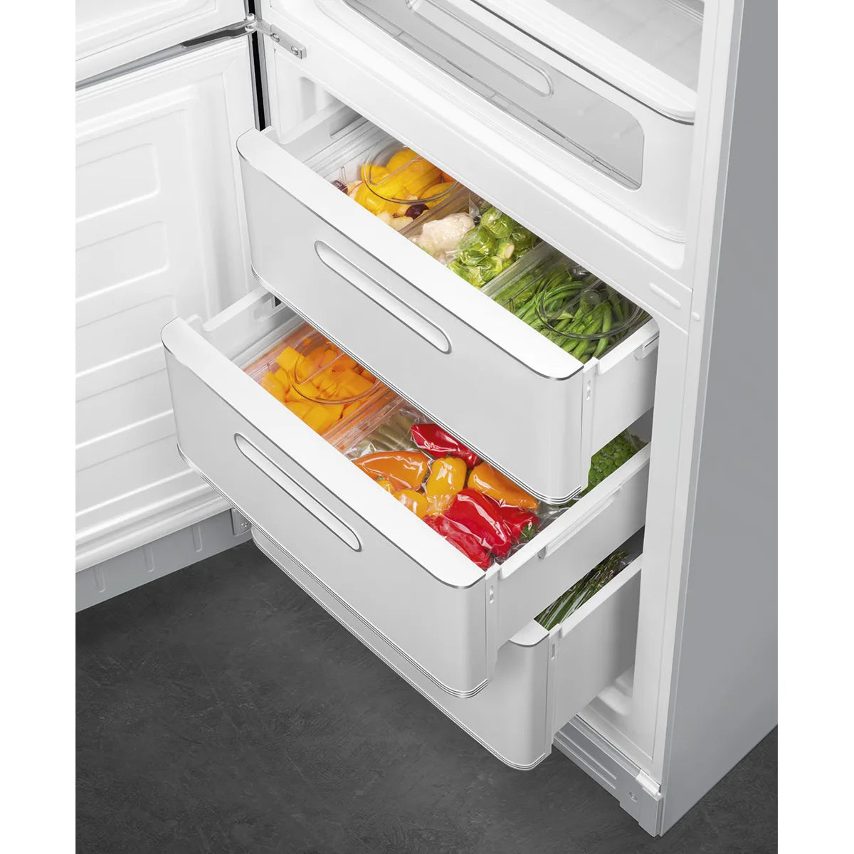 Lodówka wolnostojąca FAB Smeg FAB32LSV6 50's Style Srebrny