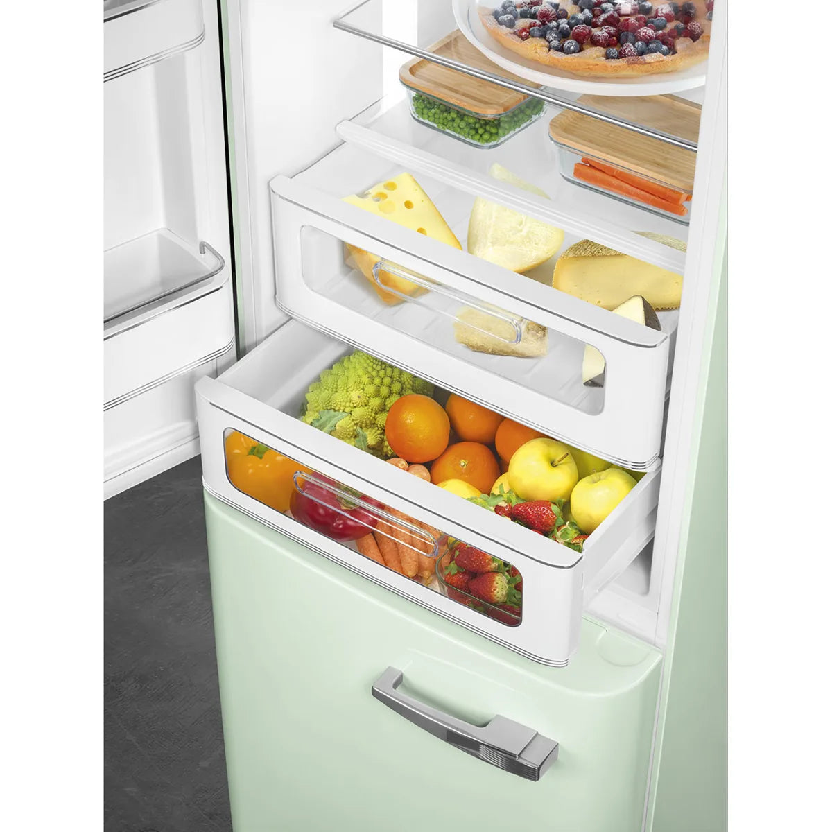 Lodówka wolnostojąca FAB Smeg FAB32LPG6 50's Style Pastelowa zieleń