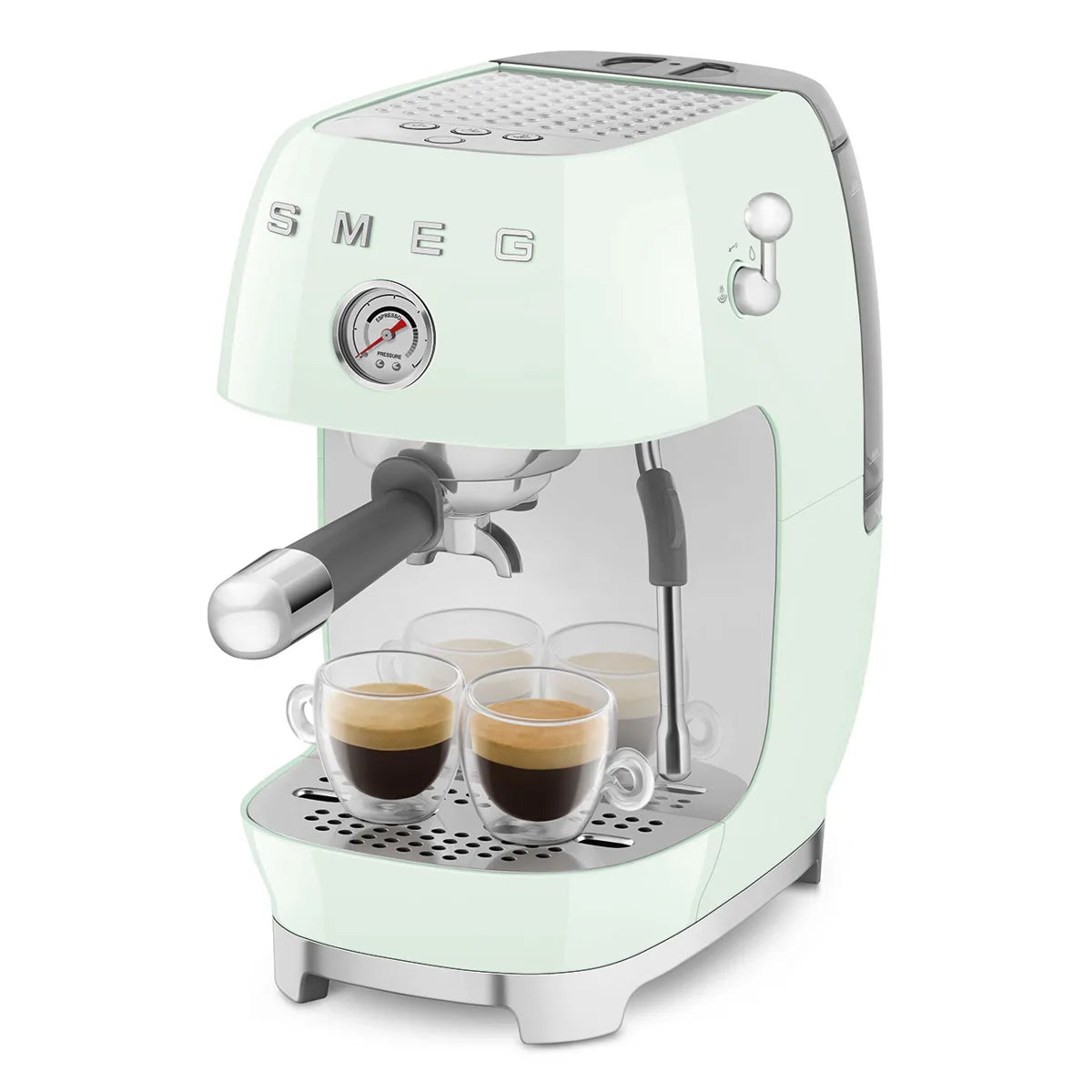Kolbowy ekspres do kawy Smeg ECF03PGEU Pastelowa zieleń 50's Style