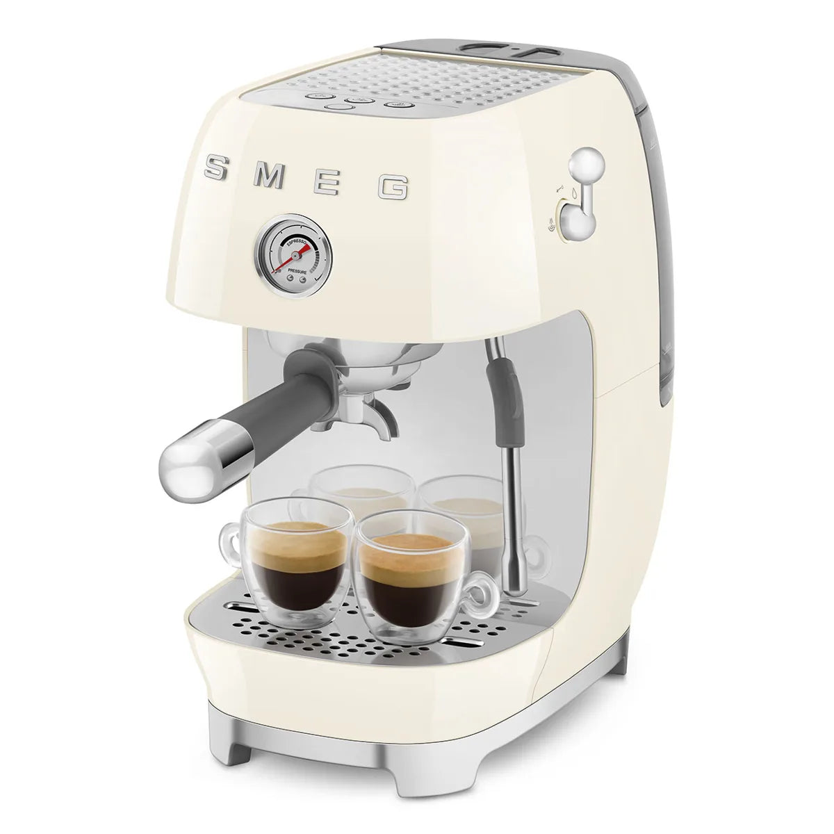 Kolbowy ekspres do kawy Smeg ECF03CREU Kremowy 50's Style